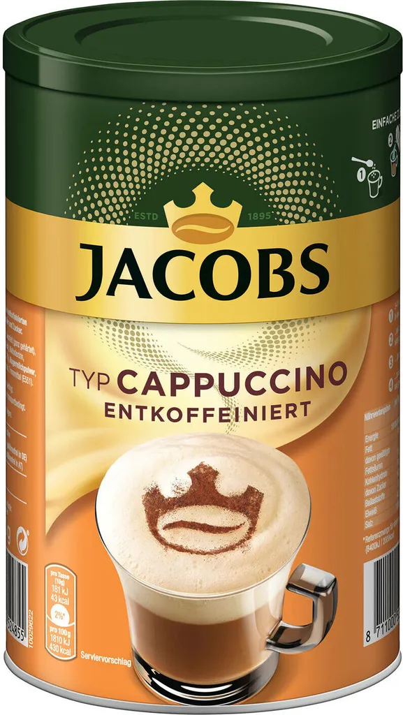JACOBS Typ Cappuccino Entkoffeiniert 8 Dosen (8 X 220 G) 4 JACOBS Typ Cappuccino Entkoffeiniert 8 Dosen (8 X 220 G) – Bild 2