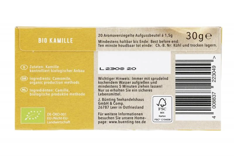 Bünting Tee Bio Kamille 5 Bünting Tee Bio Kamille – Bild 3