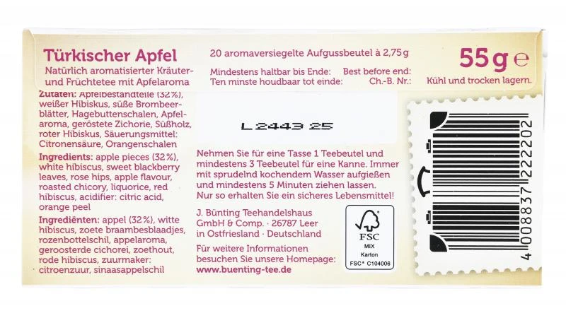 Bünting Tee Türkischer Apfel 5 Bünting Tee Türkischer Apfel – Bild 3
