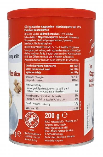 Jeden Tag Cappuccino Classico Cremig Mild 5 Jeden Tag Cappuccino Classico Cremig Mild – Bild 3