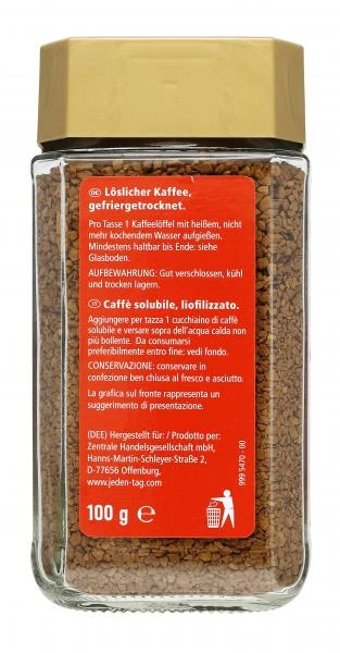 Jeden Tag Gold Löslicher Bohnenkaffee 5 Jeden Tag Gold Löslicher Bohnenkaffee – Bild 3
