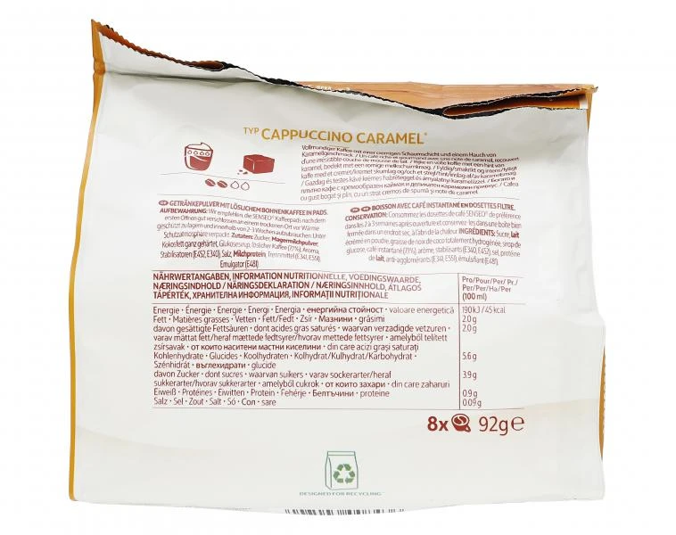 Senseo Pads Cappuccino Caramel, 8 Kaffeepads 4 Senseo Pads Cappuccino Caramel, 8 Kaffeepads – Bild 2
