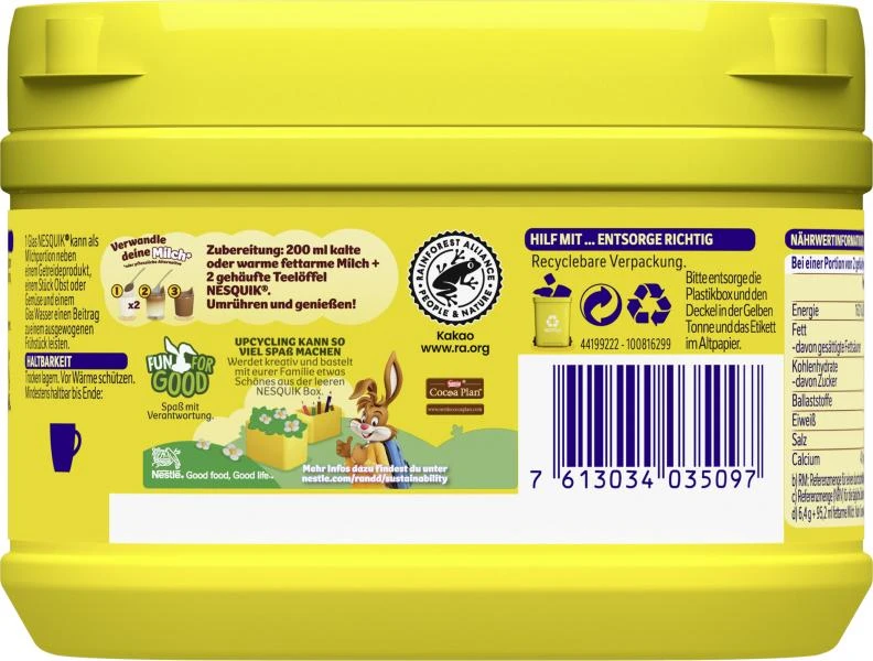 Nestlé® Nestlé Nesquik Kakaohaltiges Getränkepulver 4 Nestlé® Nestlé Nesquik Kakaohaltiges Getränkepulver – Bild 3