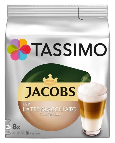 Tassimo Kapseln Jacobs Typ Latte Macchiato Classico, 8 Kaffeekapseln 3 Tassimo Kapseln Jacobs Typ Latte Macchiato Classico, 8 Kaffeekapseln