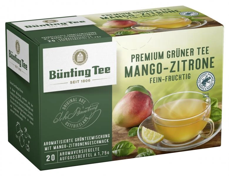 Bünting Tee Premium Grüner Tee Mango-Zitrone 3 Bünting Tee Premium Grüner Tee Mango-Zitrone
