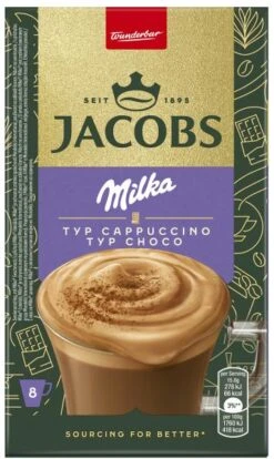 Jacobs Cappuccino Milka, 8 Sticks Mit Instant Kaffee