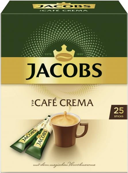 Jacobs Löslicher Kaffee Café Crema, 25 Instant Kaffee Sticks 3 Jacobs Löslicher Kaffee Café Crema, 25 Instant Kaffee Sticks