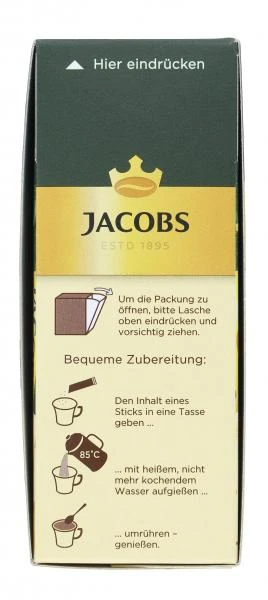Jacobs Löslicher Kaffee Café Crema, 25 Instant Kaffee Sticks 4 Jacobs Löslicher Kaffee Café Crema, 25 Instant Kaffee Sticks – Bild 2