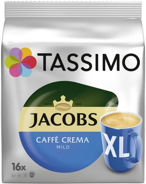 Tassimo Kapseln Jacobs Caffè Crema Mild XL Becher, 16 Kapseln 3 Tassimo Kapseln Jacobs Caffè Crema Mild XL Becher, 16 Kapseln