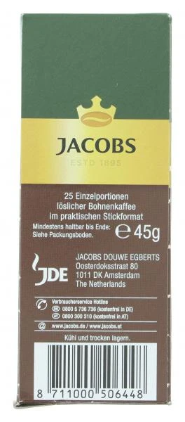Jacobs Löslicher Kaffee Espresso, 25 Instant Kaffee Sticks 6 Jacobs Löslicher Kaffee Espresso, 25 Instant Kaffee Sticks – Bild 4