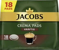 Jacobs Kaffeepads Crema Kräftig, 18 Senseo Kompatible Pads