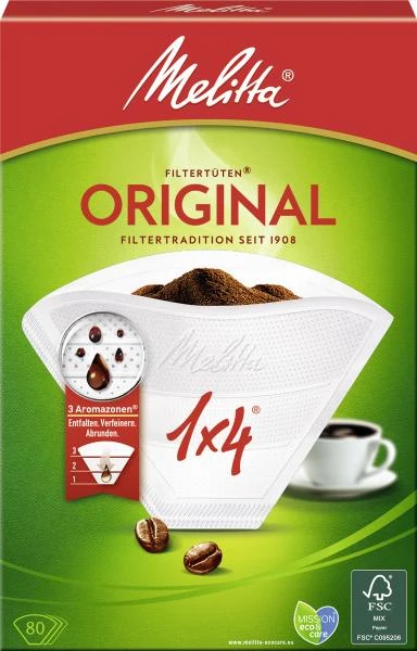Melitta Filtertüten Weiß 1x4 2 Melitta Filtertüten Weiß 1x4