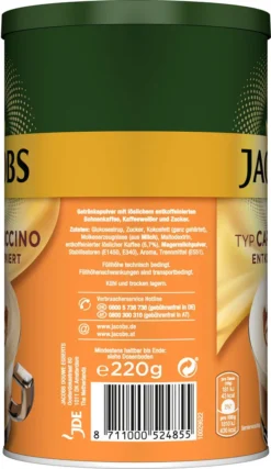 JACOBS Typ Cappuccino Entkoffeiniert 8 Dosen (8 X 220 G) 9 JACOBS Typ Cappuccino Entkoffeiniert 8 Dosen (8 X 220 G) -Mytime 710abf14fc684c218151b1b6e46a0d9a
