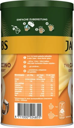 JACOBS Typ Cappuccino Entkoffeiniert 8 Dosen (8 X 220 G) 8 JACOBS Typ Cappuccino Entkoffeiniert 8 Dosen (8 X 220 G) -Mytime 8705588e449213c2fd53dcb54e40fe1c