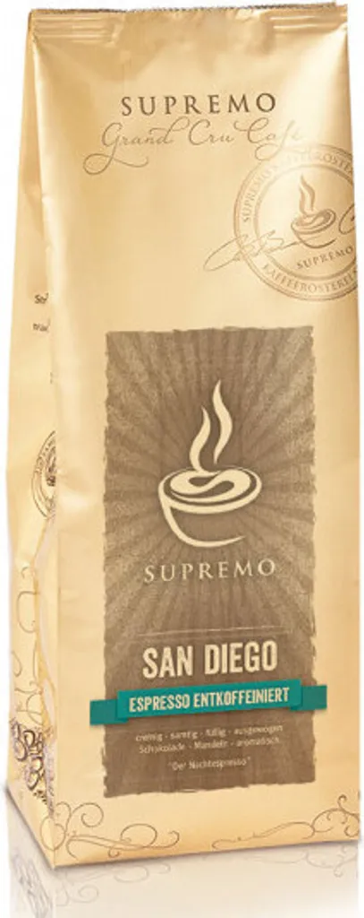 Supremo Espresso San Diego (DEKA) Entkoffeiniert Bohne 1kg - Kaffeebohnen Kaffee Bohnen 3 Supremo Espresso San Diego (DEKA) Entkoffeiniert Bohne 1kg - Kaffeebohnen Kaffee Bohnen