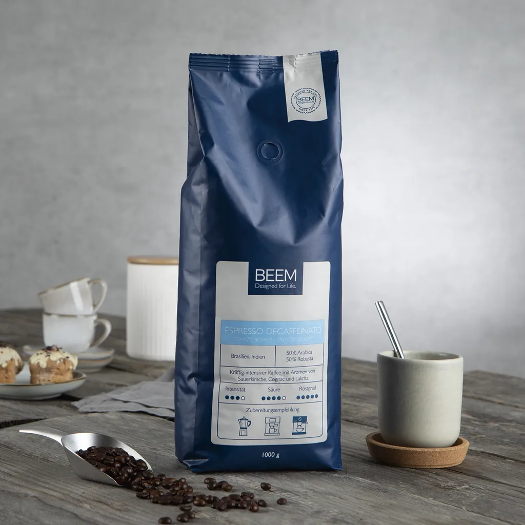 BEEM DECAFFEINATO Ganze Bohne Entkoffeiniert - 1 Kg Kaffee Bohnen Espresso Entkoffeiniert Kaffee Arabica Robusta BEEM DECAFFEINATO 7 BEEM DECAFFEINATO Ganze Bohne Entkoffeiniert - 1 Kg Kaffee Bohnen Espresso Entkoffeiniert Kaffee Arabica Robusta BEEM DECAFFEINATO – Bild 5